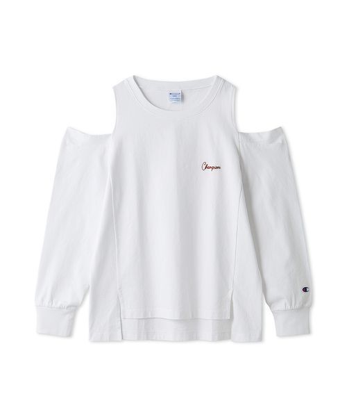 FRAY I.D（フレイアイディー）の「【Champion】オフショルロングTシャツ（Tシャツ/カットソー・レディース・ブラウン/ライトブルー/ホワイト・F）」の20枚目の写真