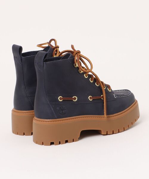Timberland(ティンバーランド)の「Timberland ティンバーランド STONE STREET MID LACE BOOT レディースブーツ レースアップ 厚底(ストーンストリートミッドレースブーツ) 0A27YZ ダークブルー(ブーツ・レディース・ダークブルー・22.5cm/23.0cm/23.5cm/24.0cm/24.5cm/25.0cm)」の2枚目の写真