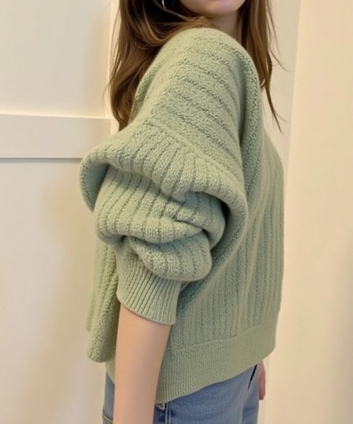 cammie(キャミー)の「透かし編み模様ニットカーディガン(カーディガン/ボレロ・レディース・グリーン/イエロー/ラベンダー/アイボリー・F)」の17枚目の写真