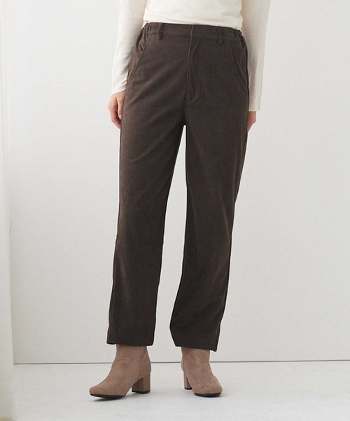 Tuche（トゥシェ）の「Tuche/トゥシェ　ストレートパンツ　細畝コーデュロイ（その他パンツ・レディース・ダークブラウン/ブラック/アイボリー・MEDIUM/LARGE/X-LARGE）」の4枚目の写真