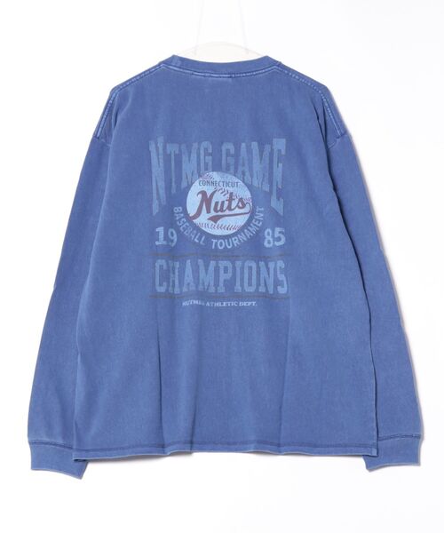NO NEED(ノーニード)の「【NUTMEG/ナツメグ】製品染めNutsロンT(Tシャツ/カットソー・メンズ・チャコール/ブルー系その他/グリーン/ピンク/ブルー・M/L)」の6枚目の写真