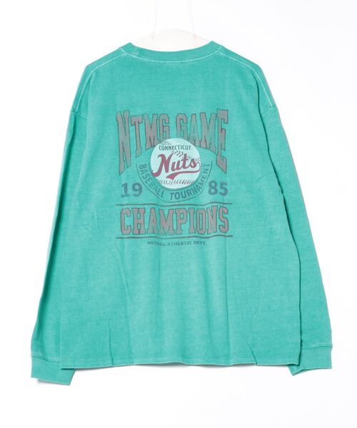 NO NEED(ノーニード)の「【NUTMEG/ナツメグ】製品染めNutsロンT(Tシャツ/カットソー・メンズ・チャコール/ブルー系その他/グリーン/ピンク/ブルー・M/L)」の7枚目の写真