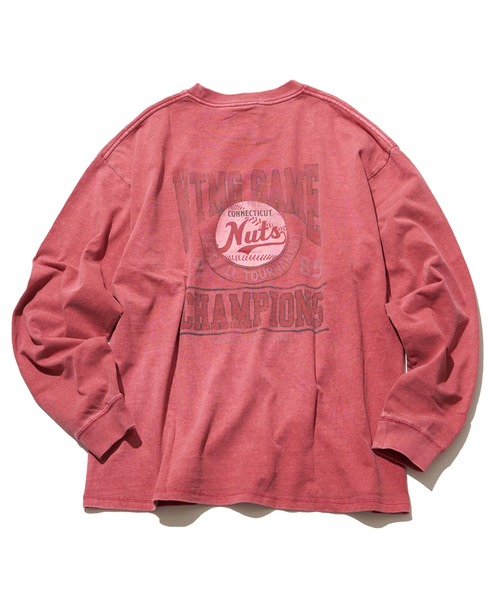 NO NEED(ノーニード)の「【NUTMEG/ナツメグ】製品染めNutsロンT(Tシャツ/カットソー・メンズ・チャコール/ブルー系その他/グリーン/ピンク/ブルー・M/L)」の5枚目の写真