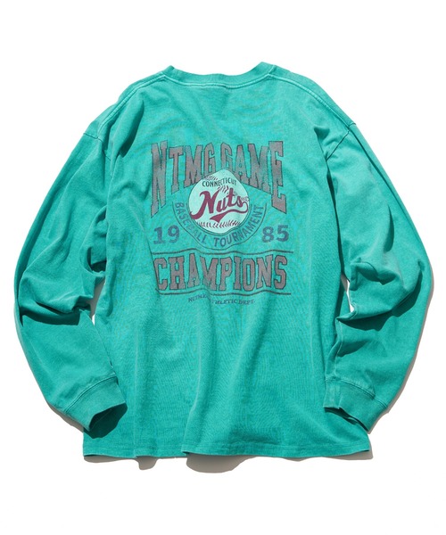 NO NEED(ノーニード)の「【NUTMEG/ナツメグ】製品染めNutsロンT(Tシャツ/カットソー・メンズ・チャコール/ブルー系その他/グリーン/ピンク/ブルー・M/L)」の2枚目の写真