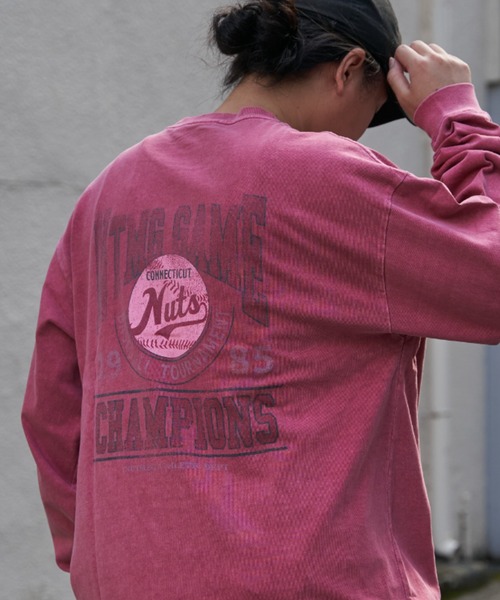 NO NEED(ノーニード)の「【NUTMEG/ナツメグ】製品染めNutsロンT(Tシャツ/カットソー・メンズ・チャコール/ブルー系その他/グリーン/ピンク/ブルー・M/L)」の15枚目の写真