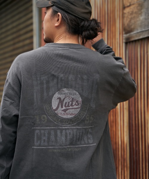NO NEED(ノーニード)の「【NUTMEG/ナツメグ】製品染めNutsロンT(Tシャツ/カットソー・メンズ・チャコール/ブルー系その他/グリーン/ピンク/ブルー・M/L)」の11枚目の写真