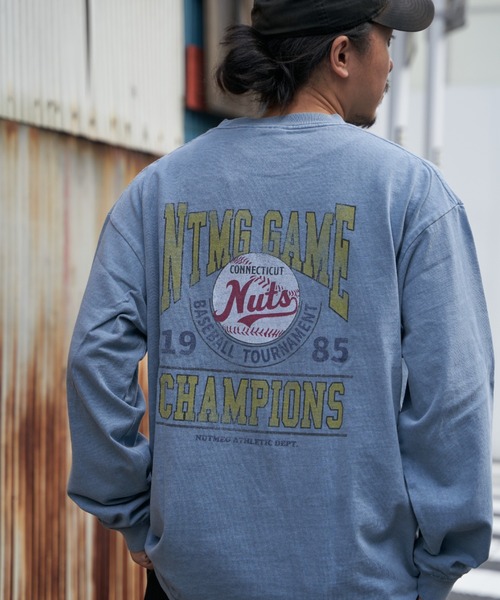 NO NEED(ノーニード)の「【NUTMEG/ナツメグ】製品染めNutsロンT(Tシャツ/カットソー・メンズ・チャコール/ブルー系その他/グリーン/ピンク/ブルー・M/L)」の14枚目の写真