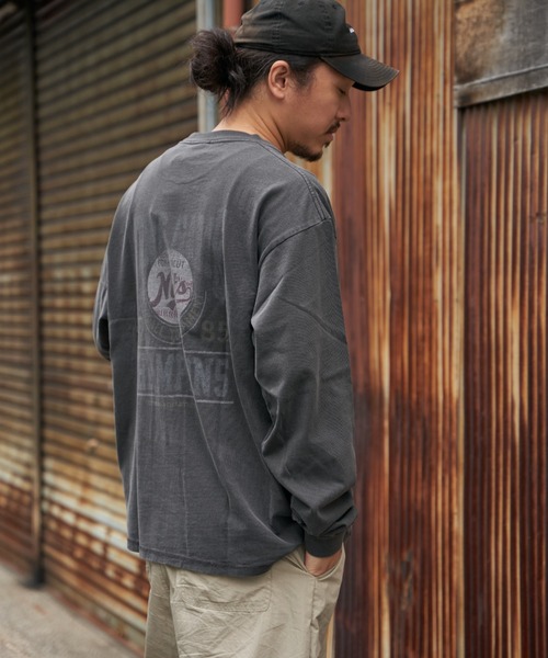 NO NEED(ノーニード)の「【NUTMEG/ナツメグ】製品染めNutsロンT(Tシャツ/カットソー・メンズ・チャコール/ブルー系その他/グリーン/ピンク/ブルー・M/L)」の16枚目の写真