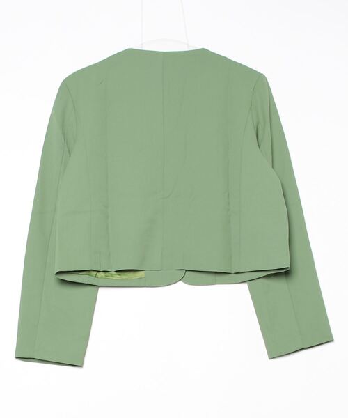 FREE STYLISTS(フリー スタイリスト)の「YUGA_YGMC V-neck cropped jacket(ノーカラージャケット・レディース・グリーン/ベビーピンク/オフホワイト・FREE)」の14枚目の写真