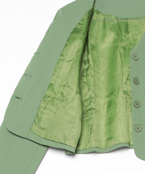 FREE STYLISTS(フリー スタイリスト)の「YUGA_YGMC V-neck cropped jacket(ノーカラージャケット・レディース・グリーン/ベビーピンク/オフホワイト・FREE)」の15枚目の写真