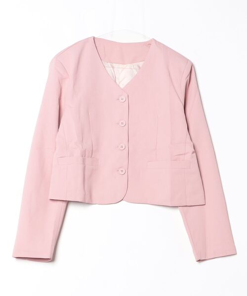FREE STYLISTS(フリー スタイリスト)の「YUGA_YGMC V-neck cropped jacket(ノーカラージャケット・レディース・グリーン/ベビーピンク/オフホワイト・FREE)」の16枚目の写真