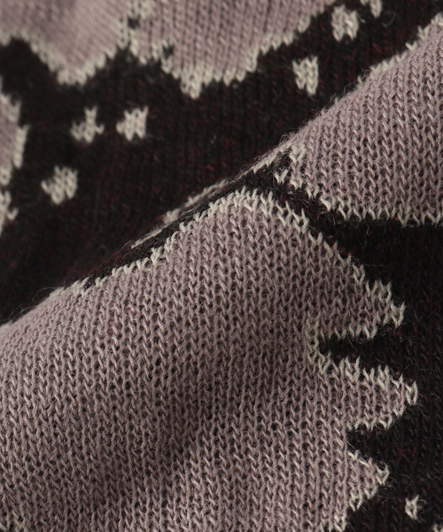 BAL（バル）の「BAL / バル JACQUARD SOFT BEANIE HAT（ニットキャップ/ビーニー・メンズ・ボルドー/ブラック・FREE）」の4枚目の写真