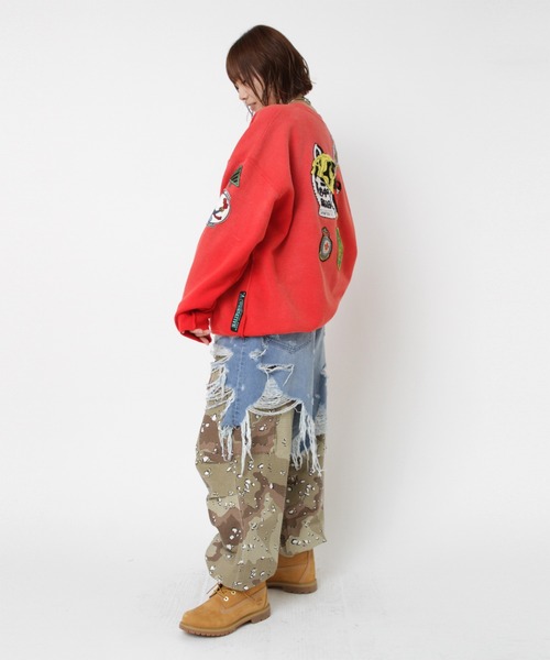 RNA(アールエヌエー)の「R4404 カーゴレイヤード5ポケットパンツ(デニムパンツ・レディース・インディゴブルー/ブラック・MEDIUM)」の7枚目の写真