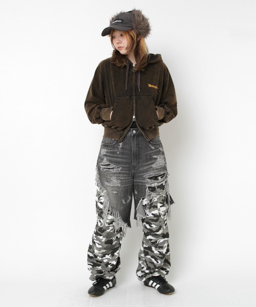 RNA(アールエヌエー)の「R4404 カーゴレイヤード5ポケットパンツ(デニムパンツ・レディース・インディゴブルー/ブラック・MEDIUM)」の10枚目の写真