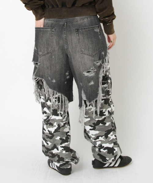 RNA(アールエヌエー)の「R4404 カーゴレイヤード5ポケットパンツ(デニムパンツ・レディース・インディゴブルー/ブラック・MEDIUM)」の4枚目の写真