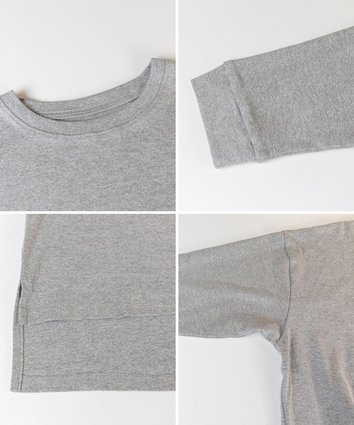 MARAI(マーライ)の「オーバーサイズロングTシャツ(Tシャツ/カットソー・レディース・杢グレー/チャコールグレー/ブラック/グレー/ホワイト・LL~3L/M~L/4L~5L)」の19枚目の写真