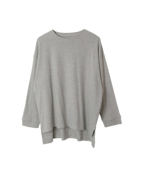 MARAI(マーライ)の「オーバーサイズロングTシャツ(Tシャツ/カットソー・レディース・杢グレー/チャコールグレー/ブラック/グレー/ホワイト・LL~3L/M~L/4L~5L)」の22枚目の写真