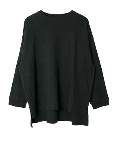 MARAI(マーライ)の「オーバーサイズロングTシャツ(Tシャツ/カットソー・レディース・杢グレー/チャコールグレー/ブラック/グレー/ホワイト・LL~3L/M~L/4L~5L)」の11枚目の写真