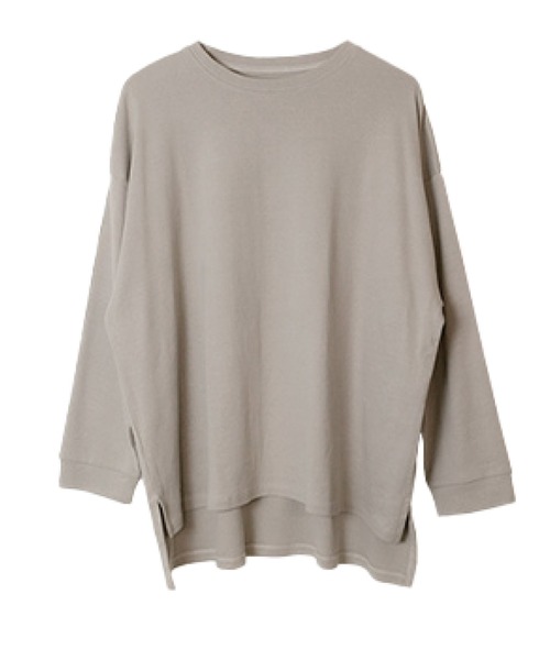 MARAI(マーライ)の「オーバーサイズロングTシャツ(Tシャツ/カットソー・レディース・杢グレー/チャコールグレー/ブラック/グレー/ホワイト・LL~3L/M~L/4L~5L)」の18枚目の写真