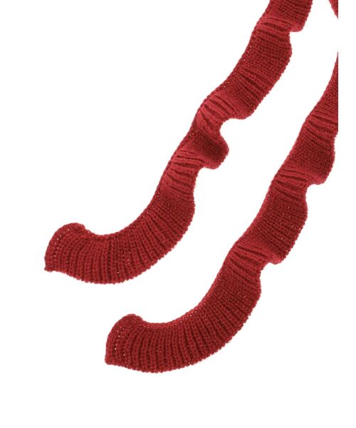 jouetie（ジュエティ）の「フリルケーブルバラクラバ　ニットフード　ニットキャップ（ニットキャップ/ビーニー・レディース・アイボリー/ブラック/レッド・FREE）」の11枚目の写真