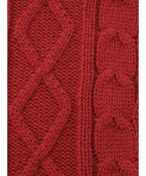 jouetie（ジュエティ）の「フリルケーブルバラクラバ　ニットフード　ニットキャップ（ニットキャップ/ビーニー・レディース・アイボリー/ブラック/レッド・FREE）」の12枚目の写真