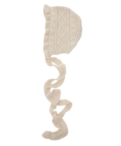 jouetie（ジュエティ）の「フリルケーブルバラクラバ　ニットフード　ニットキャップ（ニットキャップ/ビーニー・レディース・アイボリー/ブラック/レッド・FREE）」の13枚目の写真