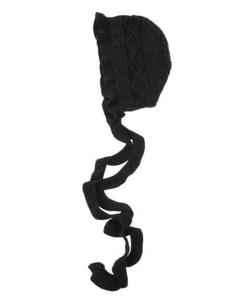 jouetie（ジュエティ）の「フリルケーブルバラクラバ　ニットフード　ニットキャップ（ニットキャップ/ビーニー・レディース・アイボリー/ブラック/レッド・FREE）」の14枚目の写真