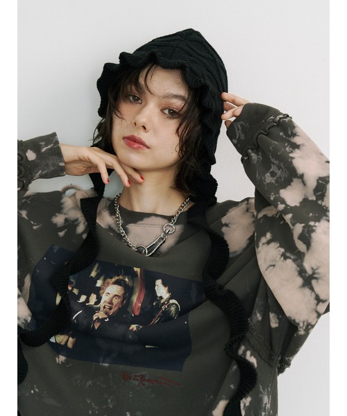 jouetie（ジュエティ）の「フリルケーブルバラクラバ　ニットフード　ニットキャップ（ニットキャップ/ビーニー・レディース・アイボリー/ブラック/レッド・FREE）」の16枚目の写真