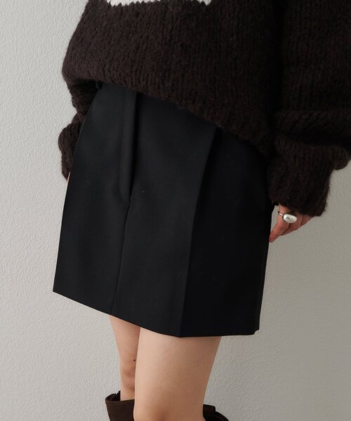 Whim Gazette（ウィムガゼット）の「タックミニスカート（スカート・レディース・グレー/ブラック・38/36）」の13枚目の写真