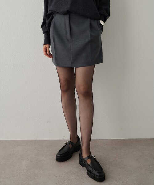 Whim Gazette（ウィムガゼット）の「タックミニスカート（スカート・レディース・グレー/ブラック・38/36）」の5枚目の写真