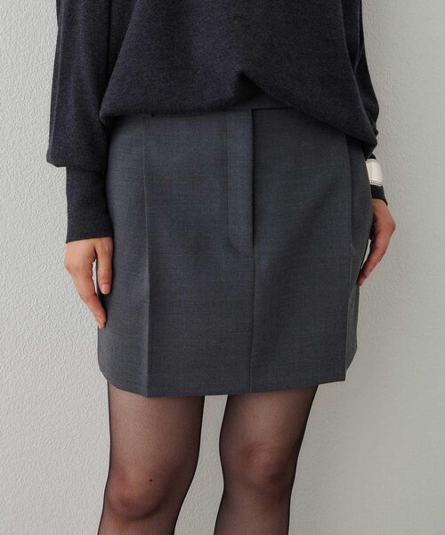 Whim Gazette（ウィムガゼット）の「タックミニスカート（スカート・レディース・グレー/ブラック・38/36）」の4枚目の写真