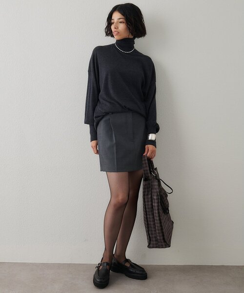 Whim Gazette（ウィムガゼット）の「タックミニスカート（スカート・レディース・グレー/ブラック・38/36）」の8枚目の写真