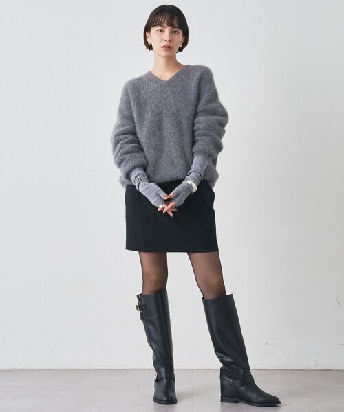 Whim Gazette（ウィムガゼット）の「タックミニスカート（スカート・レディース・グレー/ブラック・38/36）」の10枚目の写真