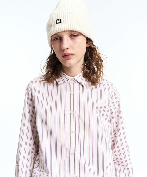 AIGLE（エーグル）の「吸水速乾 ストライプロングスリーブシャツ（シャツ/ブラウス・レディース・ホワイト・36/38）」の2枚目の写真