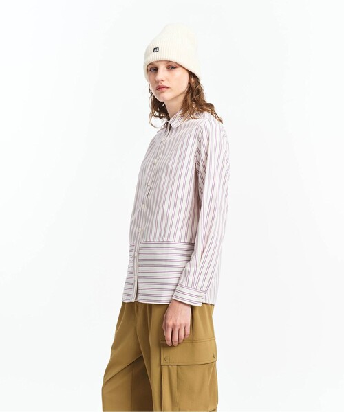 AIGLE（エーグル）の「吸水速乾 ストライプロングスリーブシャツ（シャツ/ブラウス・レディース・ホワイト・36/38）」の5枚目の写真