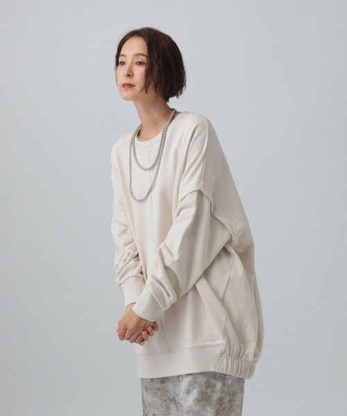 LEPSIM（レプシィム）の「バックギャザーチュニックAW　582448（Tシャツ/カットソー・レディース・ブラック/アイボリー/チャコールグレー/カーキ・FREE）」の17枚目の写真