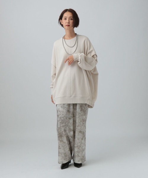 LEPSIM（レプシィム）の「バックギャザーチュニックAW　582448（Tシャツ/カットソー・レディース・ブラック/アイボリー/チャコールグレー/カーキ・FREE）」の18枚目の写真