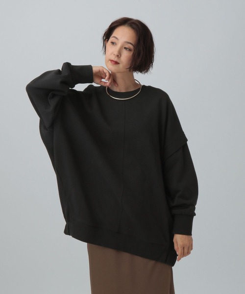 LEPSIM（レプシィム）の「バックギャザーチュニックAW　582448（Tシャツ/カットソー・レディース・ブラック/アイボリー/チャコールグレー/カーキ・FREE）」の21枚目の写真