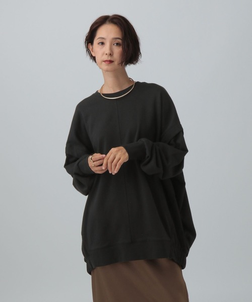 LEPSIM（レプシィム）の「バックギャザーチュニックAW　582448（Tシャツ/カットソー・レディース・ブラック/アイボリー/チャコールグレー/カーキ・FREE）」の22枚目の写真