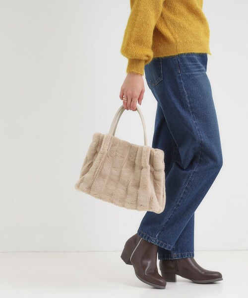 SHOO・LA・RUE(シューラルー)の「【高レビュー/2WAY】きれい見えで上品な ストライプファートートバッグ(トートバッグ・レディース・ライトグレー/ベージュ/ブラック/ブラウン系/チャコールグレー/アイボリー・00)」の13枚目の写真