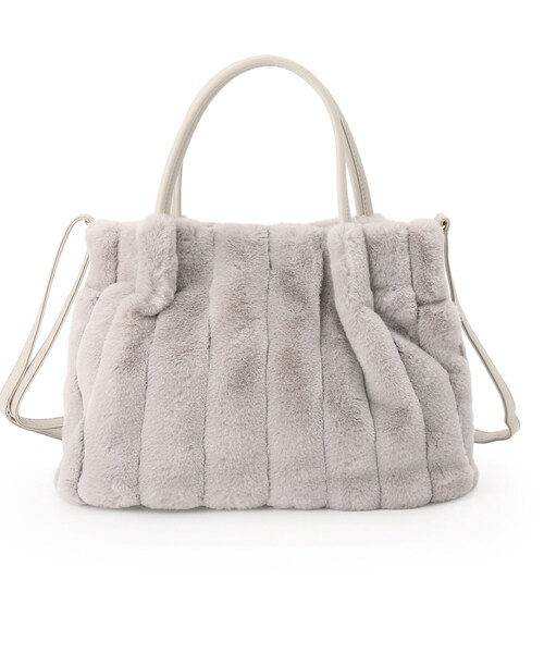 SHOO・LA・RUE（シューラルー）の「【高レビュー/2WAY】きれい見えで上品な ストライプファートートバッグ（トートバッグ・レディース・ライトグレー/ベージュ/ブラック/ブラウン系/チャコールグレー/アイボリー・00）」の7枚目の写真