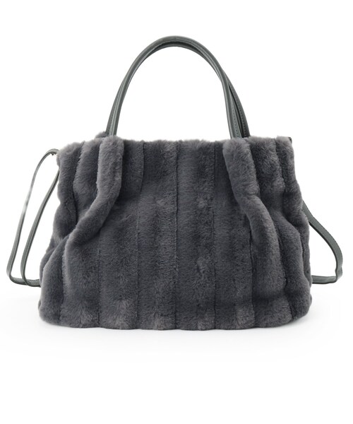 SHOO・LA・RUE（シューラルー）の「【高レビュー/2WAY】きれい見えで上品な ストライプファートートバッグ（トートバッグ・レディース・ライトグレー/ベージュ/ブラック/ブラウン系/チャコールグレー/アイボリー・00）」の8枚目の写真