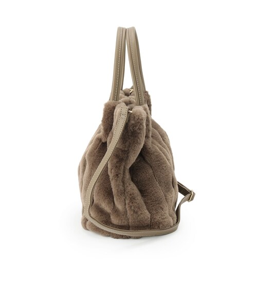 SHOO・LA・RUE（シューラルー）の「【高レビュー/2WAY】きれい見えで上品な ストライプファートートバッグ（トートバッグ・レディース・ライトグレー/ベージュ/ブラック/ブラウン系/チャコールグレー/アイボリー・00）」の12枚目の写真