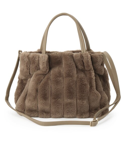 SHOO・LA・RUE（シューラルー）の「【高レビュー/2WAY】きれい見えで上品な ストライプファートートバッグ（トートバッグ・レディース・ライトグレー/ベージュ/ブラック/ブラウン系/チャコールグレー/アイボリー・00）」の13枚目の写真