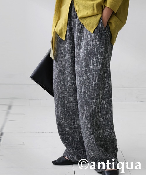 antiqua(アンティカ)の「ツイード柄ワイドパンツ(その他パンツ・レディース・ブラック/グレー・LARGE/MEDIUM)」の9枚目の写真