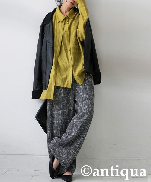antiqua(アンティカ)の「ツイード柄ワイドパンツ(その他パンツ・レディース・ブラック/グレー・LARGE/MEDIUM)」の10枚目の写真