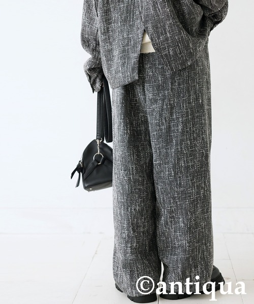 antiqua(アンティカ)の「ツイード柄ワイドパンツ(その他パンツ・レディース・ブラック/グレー・LARGE/MEDIUM)」の12枚目の写真