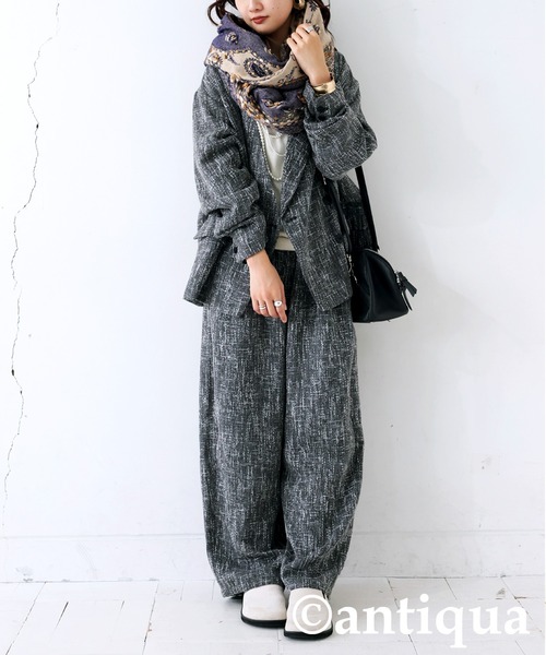 antiqua(アンティカ)の「ツイード柄ワイドパンツ(その他パンツ・レディース・ブラック/グレー・LARGE/MEDIUM)」の13枚目の写真