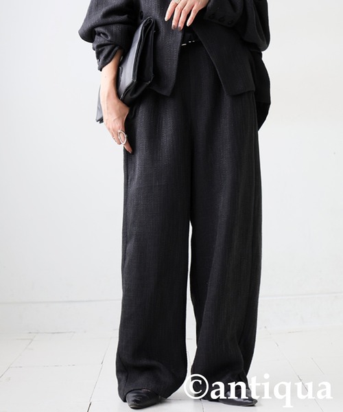 antiqua(アンティカ)の「ツイード柄ワイドパンツ(その他パンツ・レディース・ブラック/グレー・LARGE/MEDIUM)」の4枚目の写真
