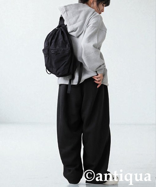 antiqua(アンティカ)の「ツイード柄ワイドパンツ(その他パンツ・レディース・ブラック/グレー・LARGE/MEDIUM)」の7枚目の写真